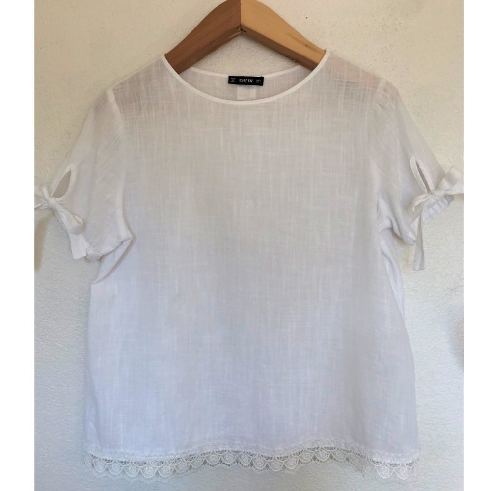 Shein Fuax Botton Back Cotton Top